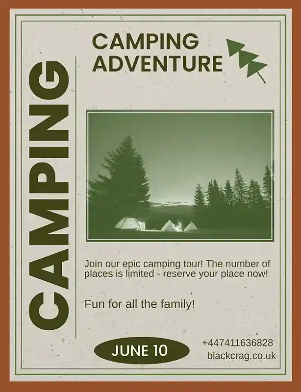 poster for the camping adventure