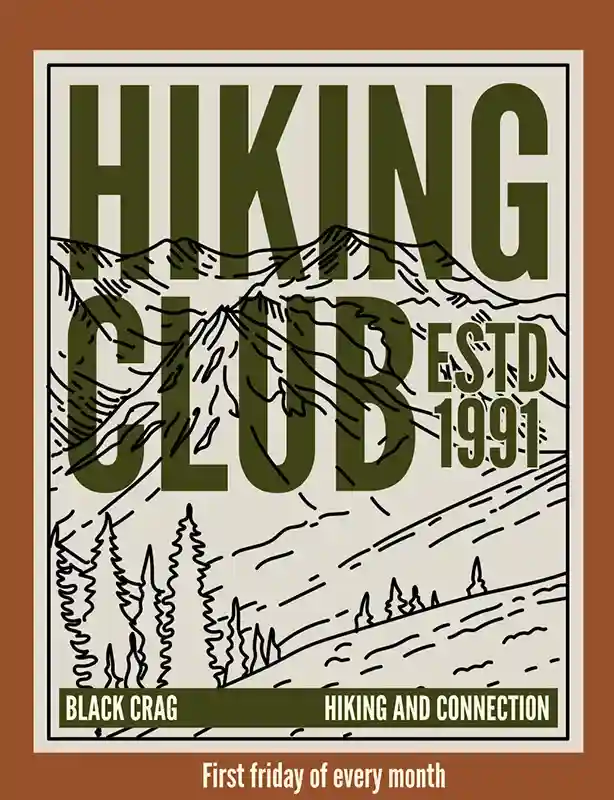 poster for the hiking club