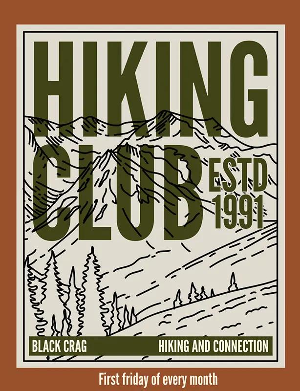 poster for the hiking club